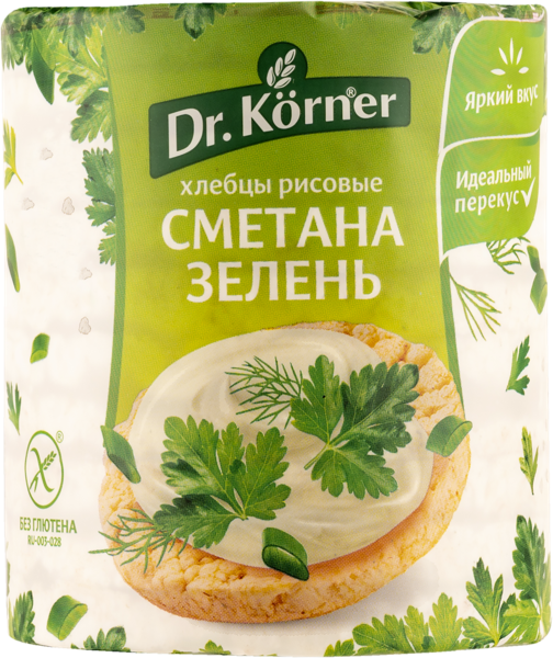 Изображение Хлебцы рисовые Др. Кёрнер сметана зелень Хлебпром м/у, 80 г
