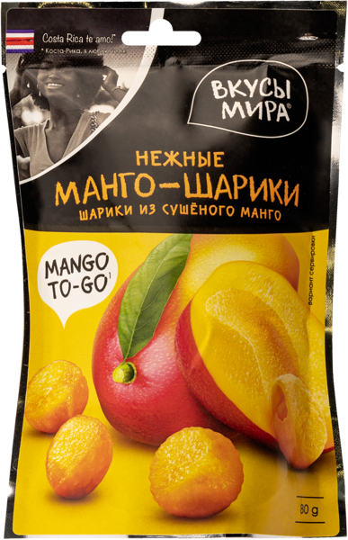 Изображение Сухофрукты сушеные Вкусы мира Манго шарики Снек Тайм м/у, 80 г