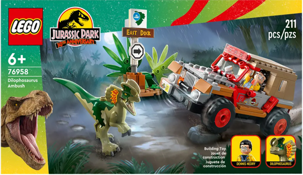 Изображение Конструктор с 6 лет 76958 Лего джурасик ворлд засада дилафозавра Лего к/у, 1 шт