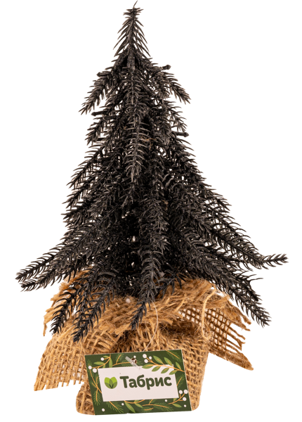 Изображение Елочка 20см настольная Табрис создавай атмосферу черная в горшке Кристмас Квин , 1 шт