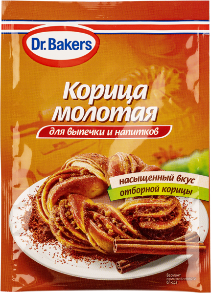 Изображение Корица молотая Др. Бейкерс для выпечки и напитков Др. Бейкерс м/у, 8 г