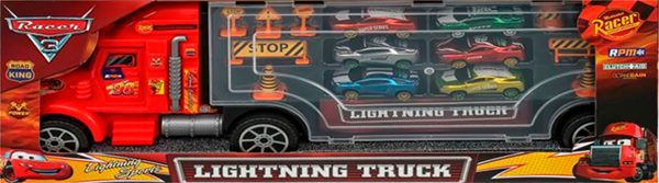 Изображение Машина с хранилищем 56,5 см Спид рейсер грузовик лайтинг трак Тойсан к/у, 1 шт