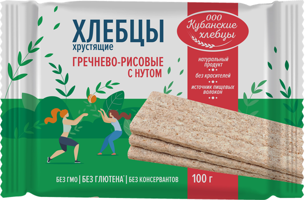 Изображение Хлебцы гречнево-рисовые Кубанские хлебцы нут без глютена Кубанские хлебцы м/у, 100 г