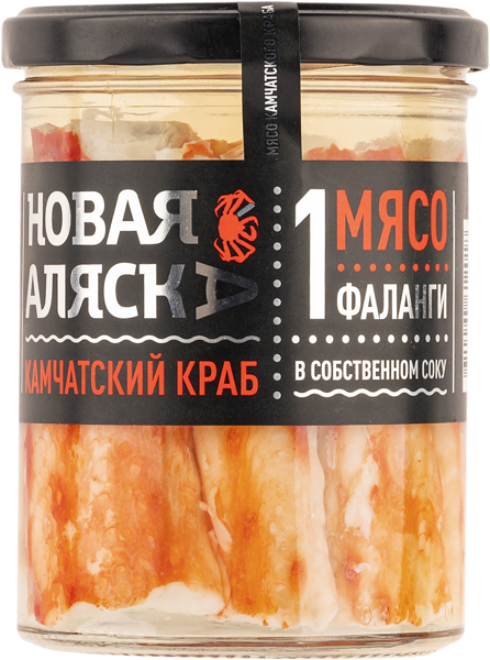 Изображение Морепродукты в собствен.соку Новая Аляска Краб Камчатский 1 фаланга Новая Аляска Волхов с/б, 430 г
