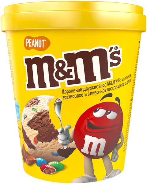 Изображение Мороженое Двухслойное M&Ms шоколадное с драже Юнилевер Русь п/у, 295 г