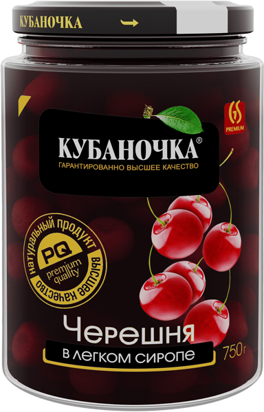 Изображение Черешня в легком сиропе Кубаночка красная Гранд-Стар с/б, 750 г