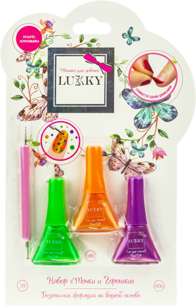 Изображение Лак для ногтей Лакки точки и горошки 1 Той к/у, 3 шт