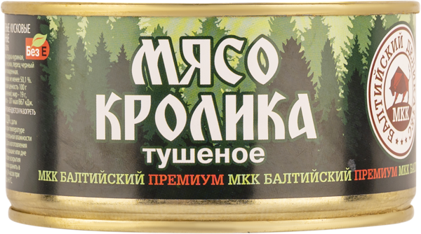 Изображение Мясо кролика Балтийский МКК тушеное МКК Балтийский ж/б, 325 г