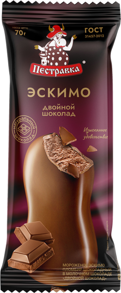 Изображение Мороженое эскимо Пестравка двойной шоколад Купинское мороженое м/у, 70 г
