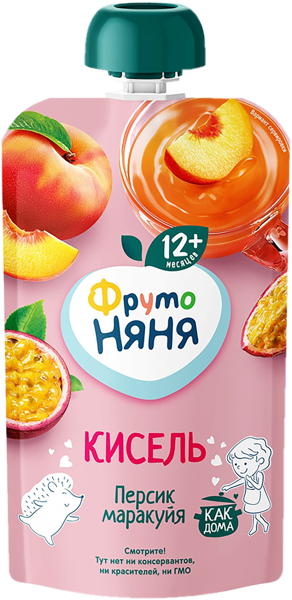 Изображение Кисель с 12 мес Фрутоняня персик Маракуйя Прогресс пауч, 130 г
