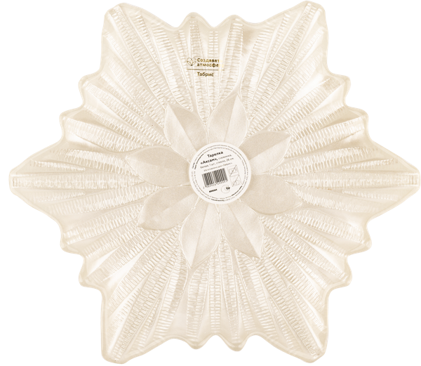 Изображение Тарелка 26см стекло Табрис мими снежинка белая Аксам , 1 шт