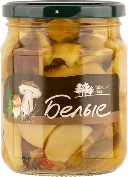 Изображение Белые грибы маринованные Таежный сбор белые резаные Тайга-Продукт с/б, 500 г
