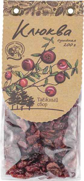 Изображение Клюква сушеная Кедровый бор резаная Тайга-Продукт м/у, 200 г