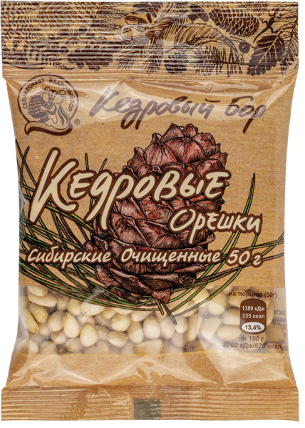 Изображение Орехи натуральные Кедровый бор кедровый орех Тайга-Продукт м/у, 50 г