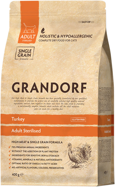 Изображение Корм для стерилиз кошек Грандорф индейка Юнайтед Петфуд м/у, 400 г