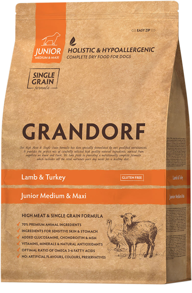 Изображение Корм для юниоров Грандорф ягненок индейка Юнайтед Петфуд м/у, 1 КГ