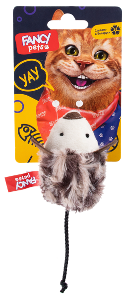 Изображение Игрушка 7см для котов Фэнси петс мышь с пищалкой мягкая Волшебный осстров к/у, 1 шт