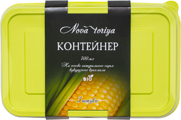 Изображение Контейнер 700мл Новатория БИО с крышкой Шанхай СанРайз м/у, 3 шт