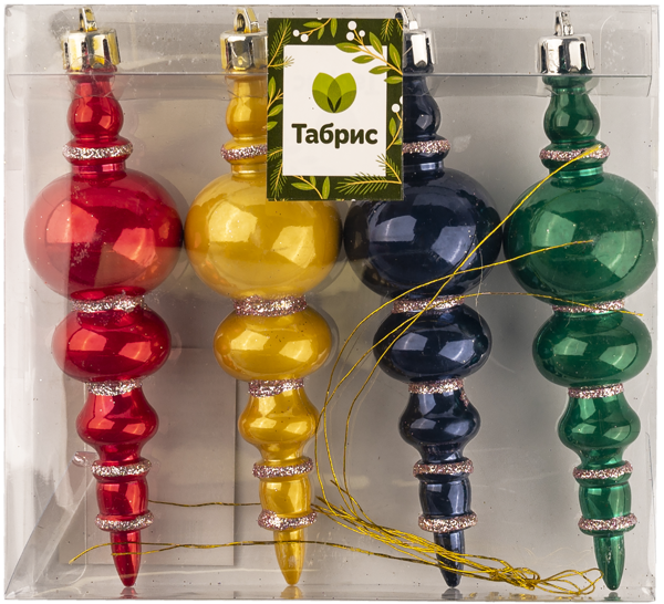 Изображение Елочное украшение 12,5см Игл Гифтс сосулька цветная Игл Гифтс п/у, 4 шт