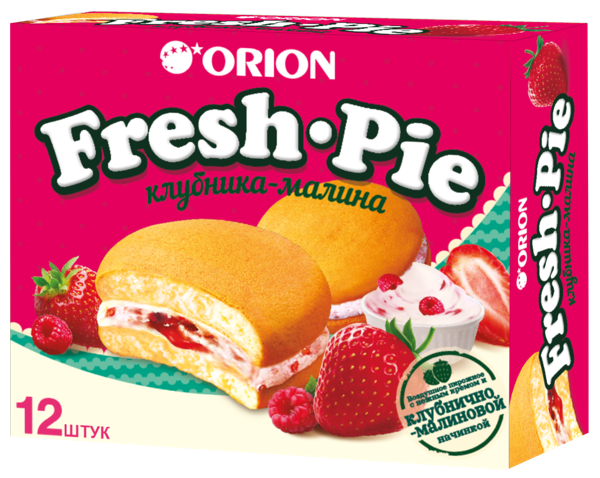 Изображение Пирожное 1*12 Фрешпай клубника малина Орион кор, 300 г