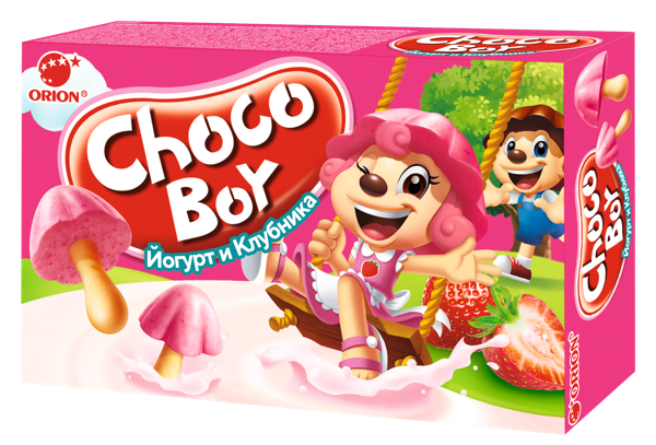 Изображение Печенье Чоко бой клубника йогурт Орион кор, 40 г