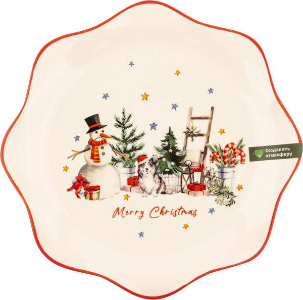 Изображение Тарелка 21см белая Табрис щелкунчик снеговик фигурн Ловингхоум , 1 шт
