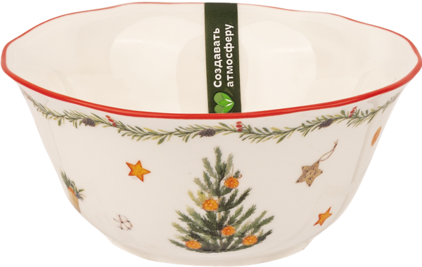 Изображение Салатник 12см белый Табрис рождество с гирляндой Ловингхоум , 1 шт