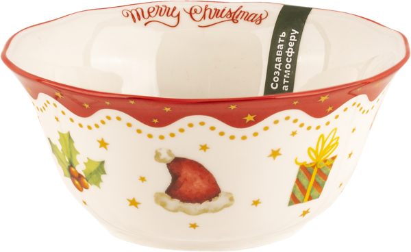Изображение Салатник 12см красно-белый Табрис новогодние мотивы подарки Ловингхоум , 1 шт