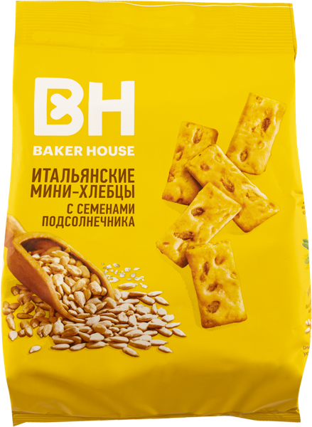 Изображение Хлебцы Бейкер Хаус мини семена подсолнечника Раменский м/у, 110 г