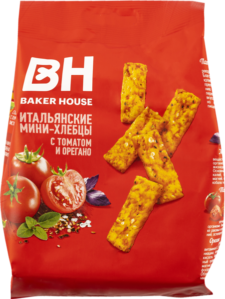 Изображение Хлебцы Бейкер Хаус мини томат орегано Раменский м/у, 110 г