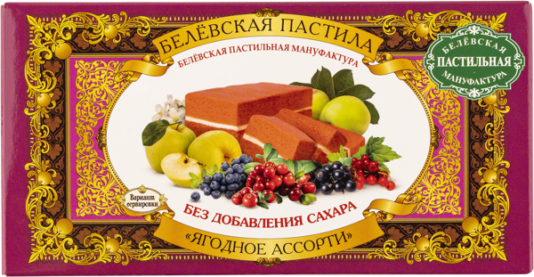 Изображение Пастила без сахара Белевская пастила ягодное ассорти Белевская пастила кор, 100 г