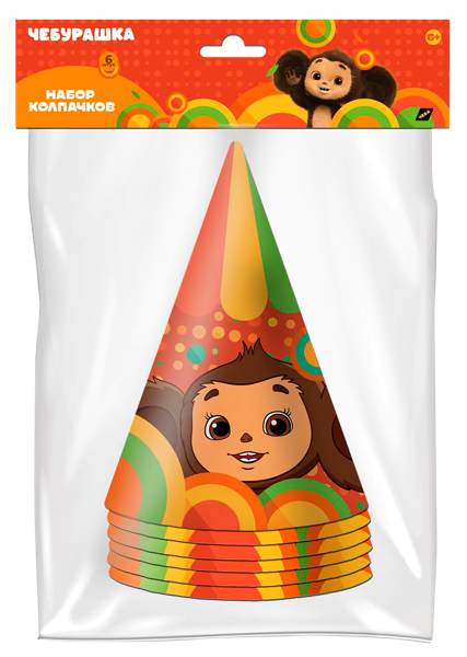 Изображение Колпачки праздничные НД плэй чебурашка НД Плэй м/у, 6 шт