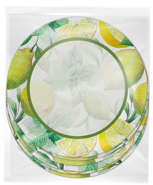 Изображение Одноразовая посуда 23см НД плэй тарелка лимоны НД Плэй м/у, 6 шт