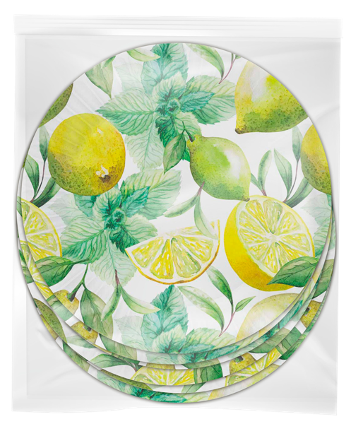 Изображение Одноразовая посуда 18см НД плэй тарелка лимоны НД Плэй м/у, 6 шт