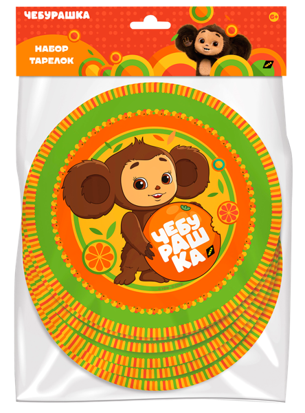 Изображение Одноразовая посуда 18см НД плэй тарелка Чебурашка НД Плэй м/у, 6 шт