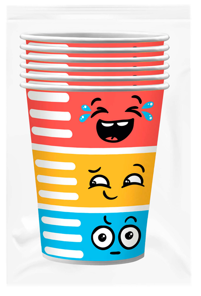 Изображение Одноразовая посуда 250мл НД плэй стакан эмоции НД Плэй м/у, 6 шт