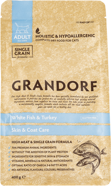 Изображение Корм для кошек Грандорф белая рыба индейка Юнайтед Петфуд м/у, 400 г