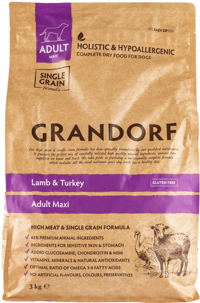 Изображение Корм для собак крупных пород Грандорф ягненок индейка Юнайтед Петфуд м/у, 3 КГ