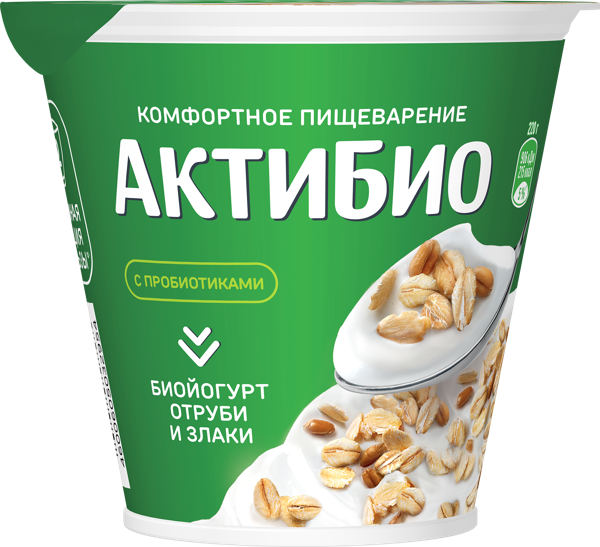 Изображение Биойогурт 3,5% Актибио отруби злаки Эйч энд Эн п/б, 220 г