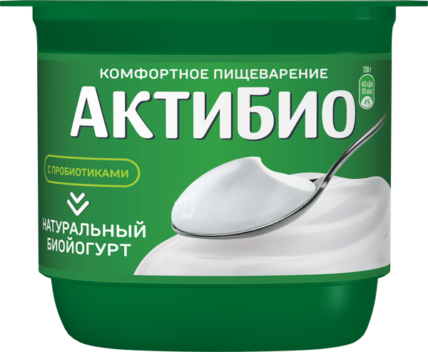 Изображение Биойогурт 3,5% без сахара Актибио натуральный Эйч энд Эн п/б, 130 г