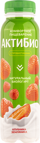 Изображение Биойогурт 1,5% питьевой Актибио клубника земляника Эйч энд Эн п/б, 260 мл