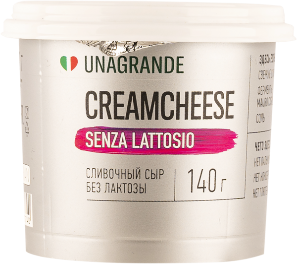 Изображение Сыр 70% без лактозы Унагранде Кремчиз сливочный Унагранде Компани п/б, 140 г