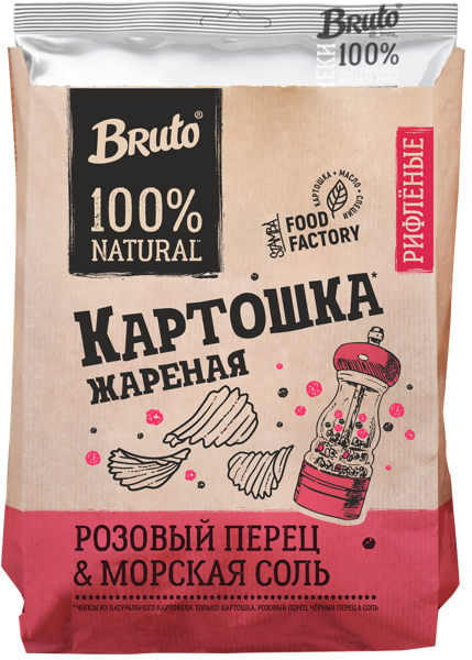 Изображение Чипсы картофельные Бруто розовый перец и соль Стамба м/у, 60 г