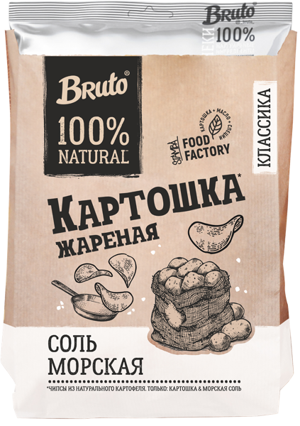Изображение Чипсы картофельные Бруто соль морская Стамба м/у, 60 г