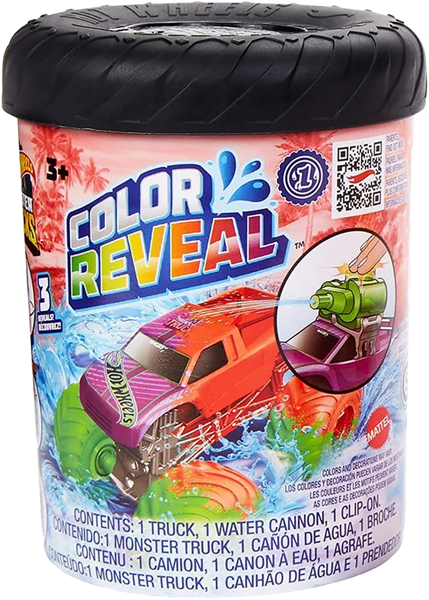 Изображение Машина 1:64 съемный бак Хот вилс монстр трак меняющая цвет Маттэл п/у, 1 шт