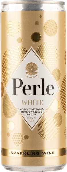 Изображение Вино игристое белое п/сл Ла Петит Перле Союз-Вино ж/б, 0,25 л