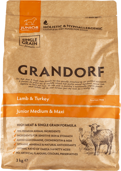 Изображение Корм для юниоров Грандорф ягненок с индейкой Юнайтед Петфуд м/у, 3 КГ