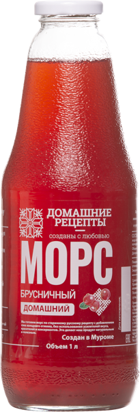 Изображение Морс Домашний брусника Домашний + с/б, 1 л