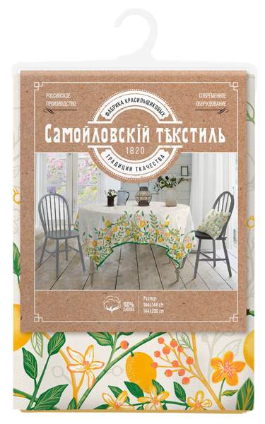 Изображение Скатерть 144*200см хлопок Самойловский текстиль лимонный сад Нордтекс м/у, 1 шт