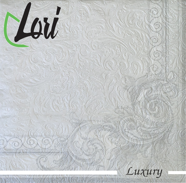 Изображение Салфетки 3х-слойные Лори лакшери барокко серебро 33*33см Фабрика Люкс м/у, 16 шт